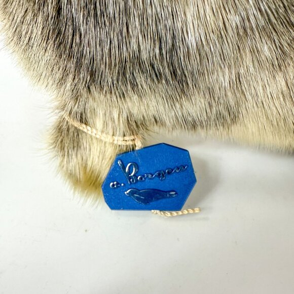 Vintage Genuine Seal Fur Borgen Stuffed Figurine Handmade In Norway 8" - Picture 2 of 9